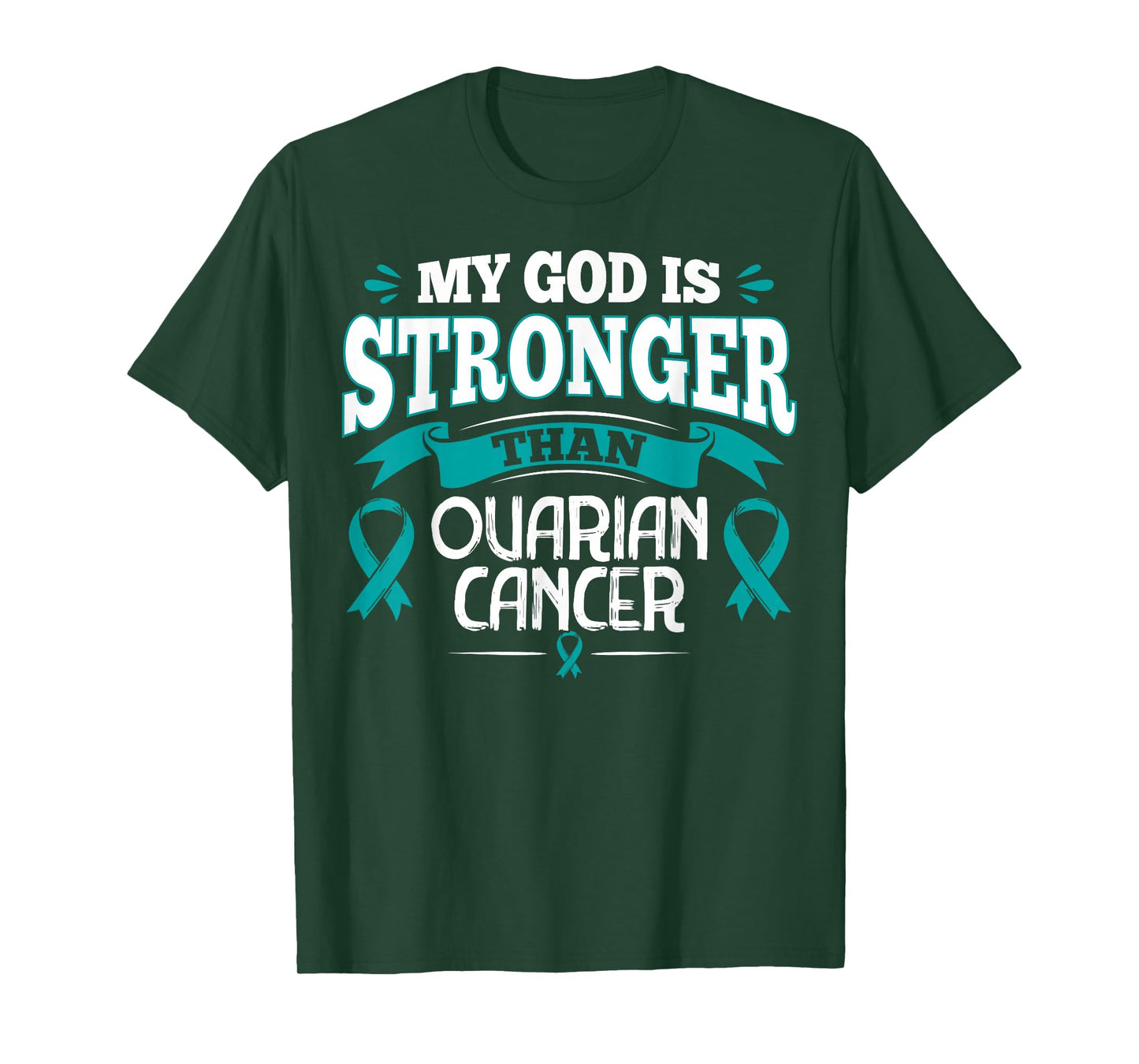 Gift for Ovarian Cancer Patients Teal Ribbon T-Shirt