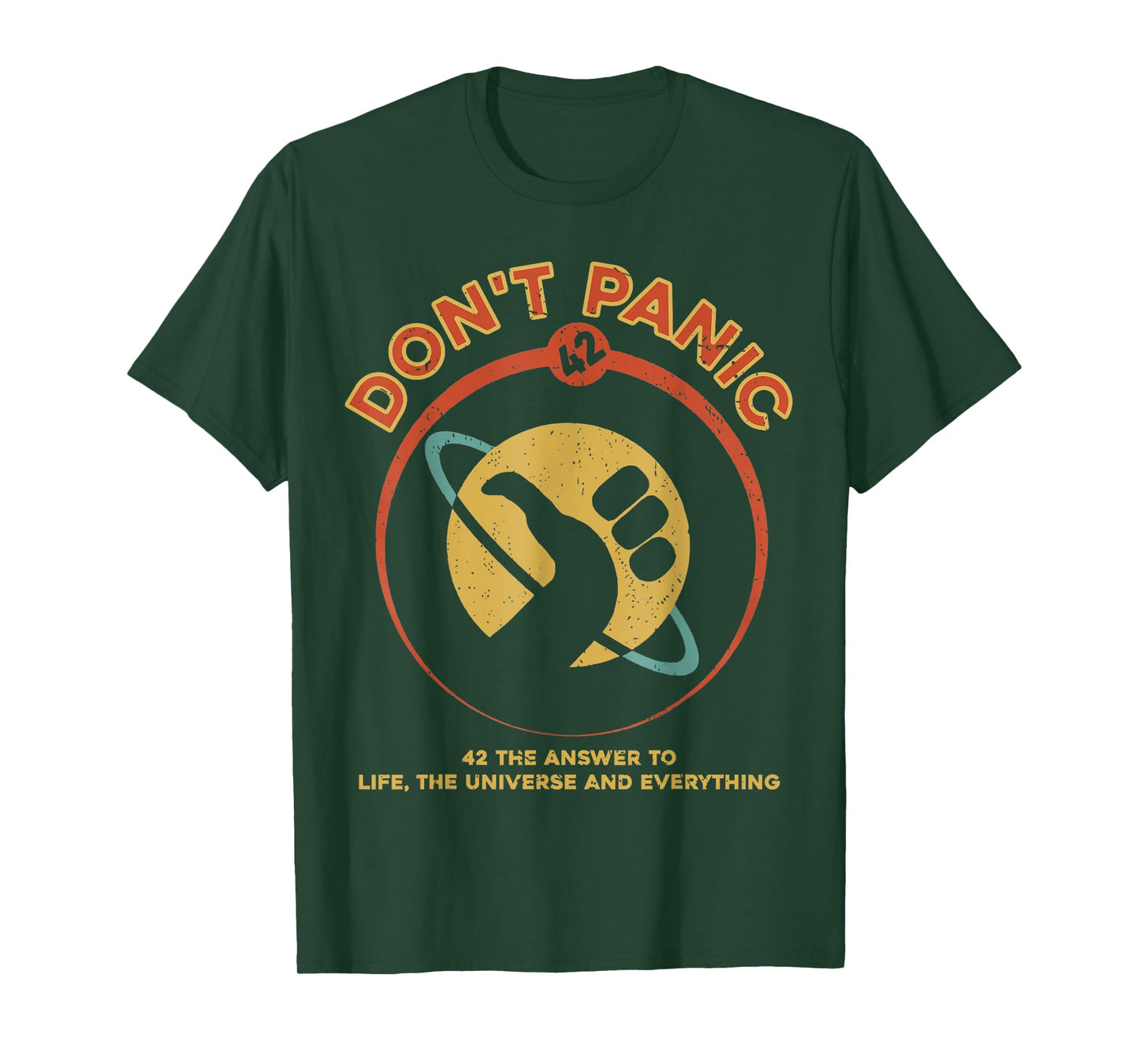 42 Answer to Life The Universe And Everything Don't Panic T-Shirt
