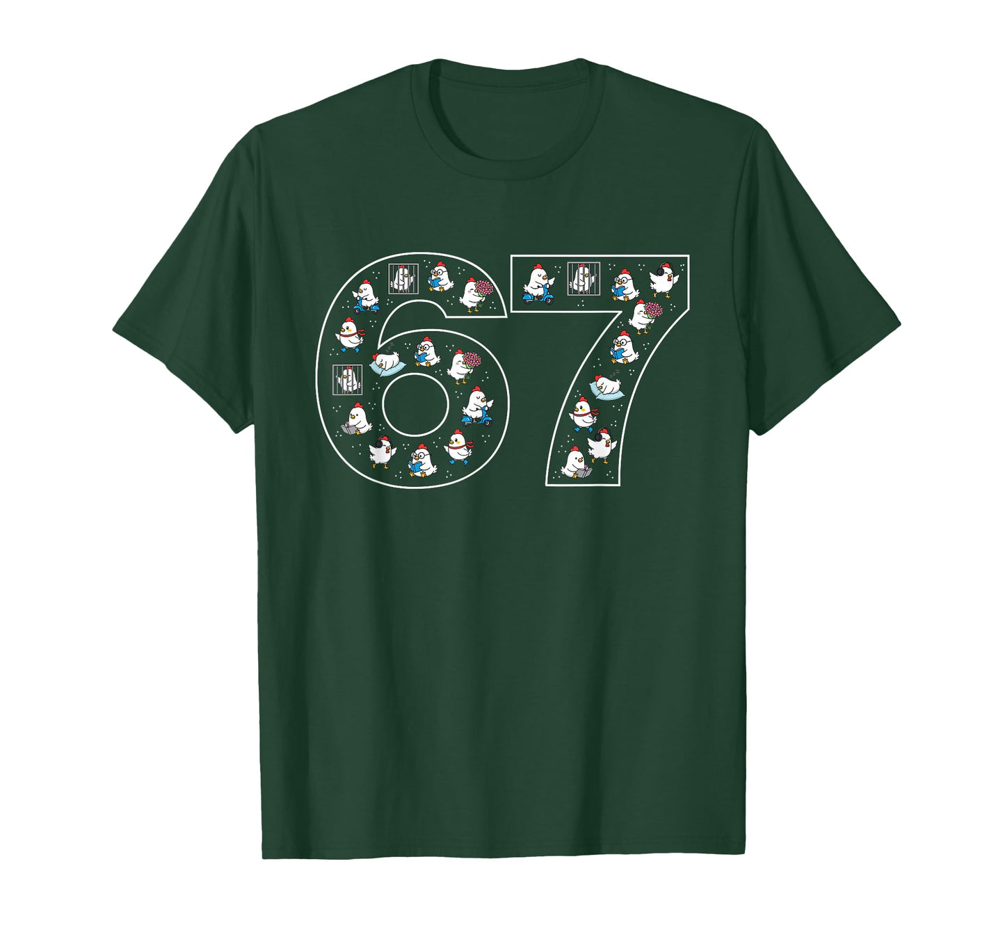 67 Six Seven Chicken Farm Rooster f caw f T-Shirt