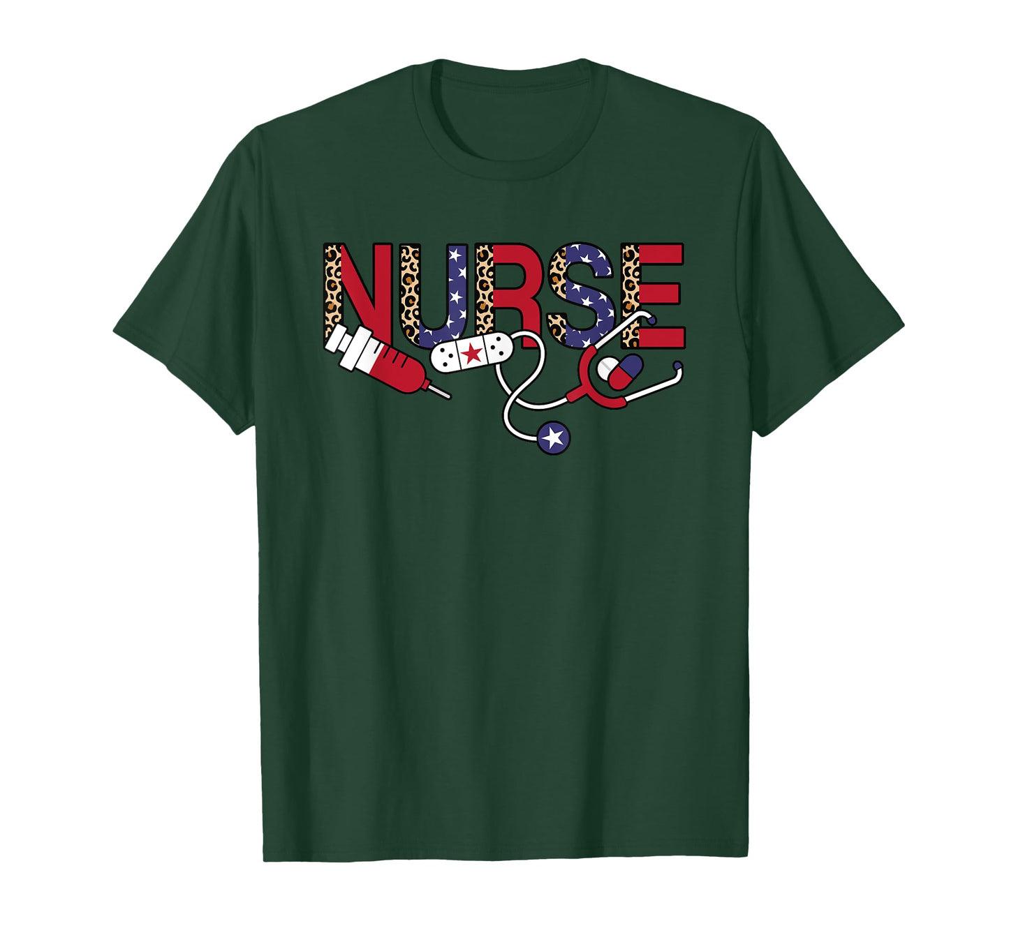 4th Of July Patriotic Nurse American Flag USA Nursing Women T-Shirt