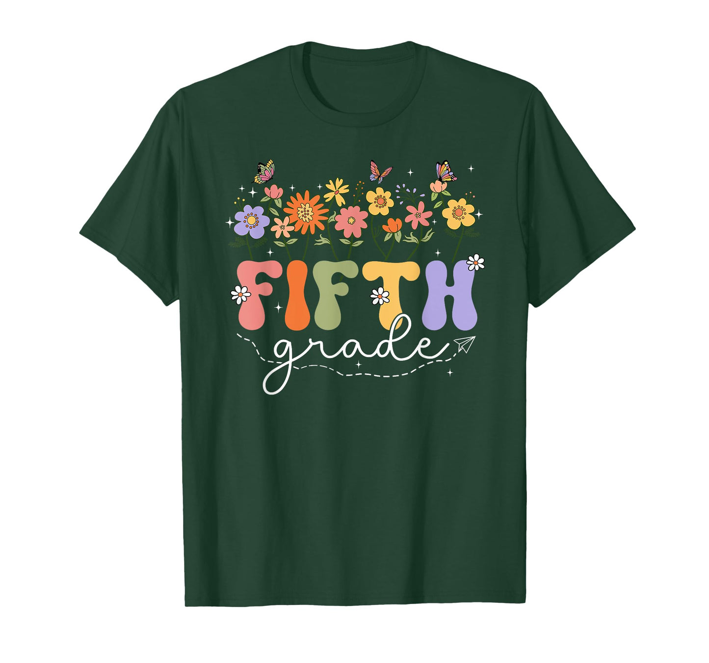5th Fifth Grade Teacher Wildflower Back To School Floral T-Shirt