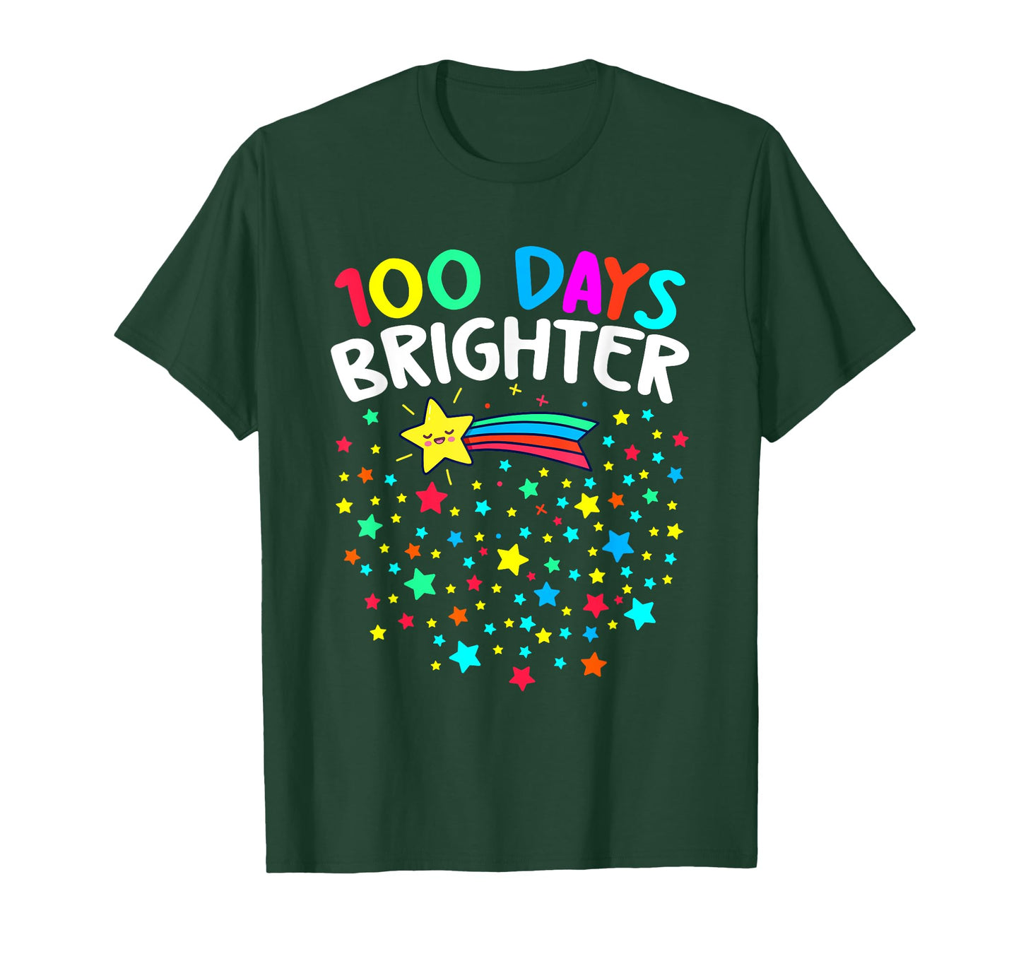 100 Days Brighter Happy 100 Days Of School Teachers Kids T-Shirt