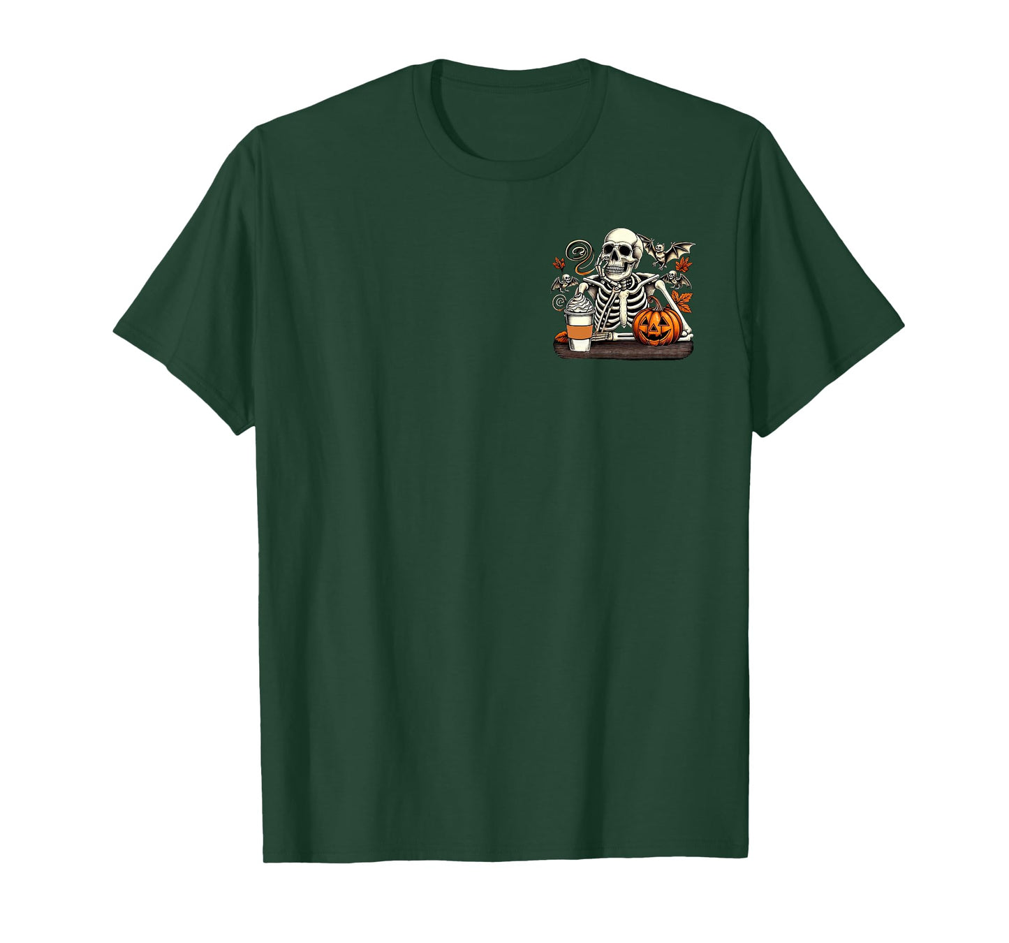 (2 Sided) Skeleton Just Waiting for Halloween T-Shirt