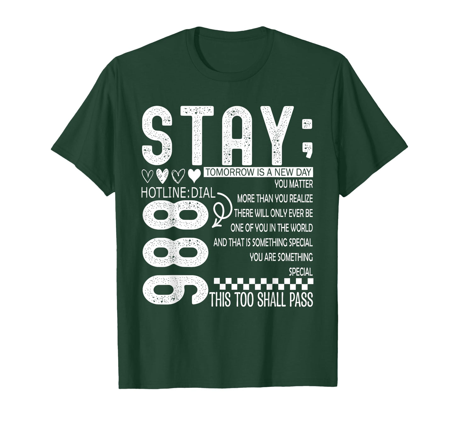 998 Semicolon Stay Mental Health Awareness Support Squad T-Shirt