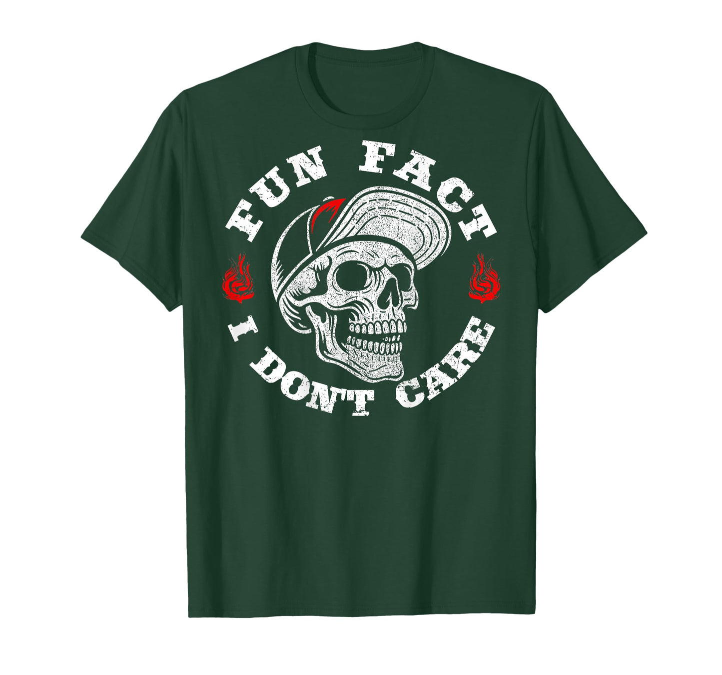 (ON Back) Fun Fact I Don't Care Funny Skeleton Saying Quote T-Shirt