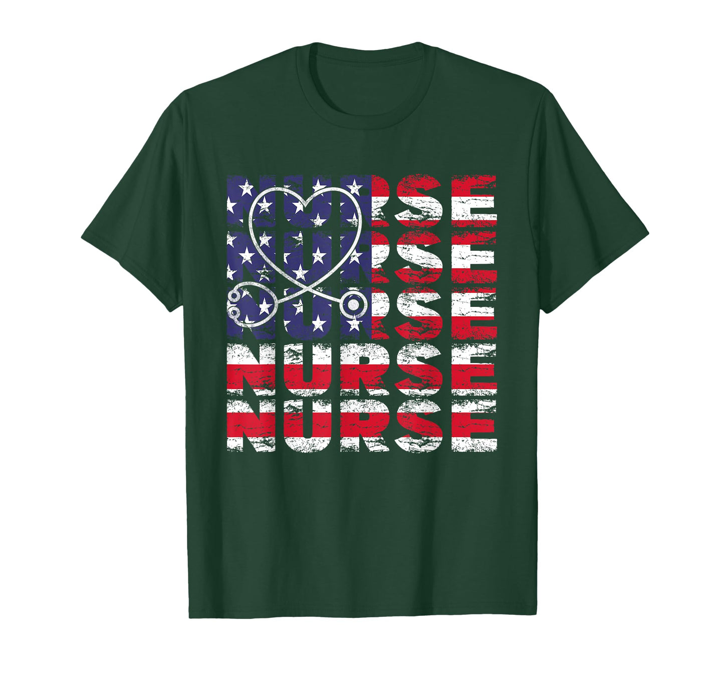 4th Of July Nurse American Flag Nursing USA Patriotic Women Kids Men T-Shirt