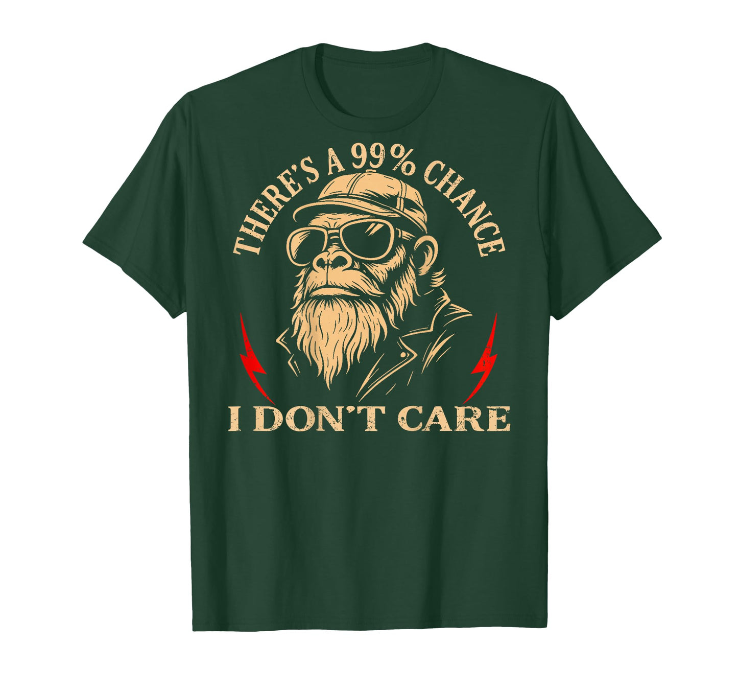 (ON Back) There's A 99% Chance I Don't Care Funny Monkey Men T-Shirt