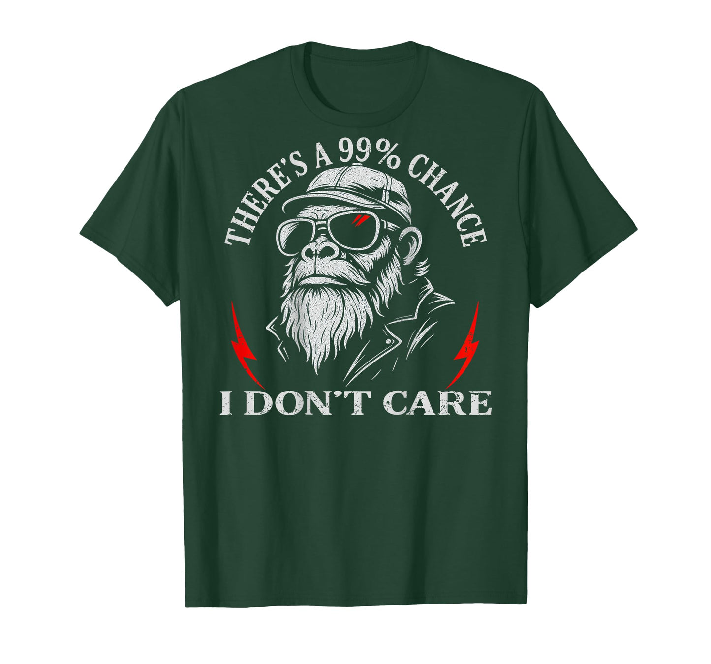 (ON Back) There's A 99% Chance I Don't Care Funny Monkey Men T-Shirt