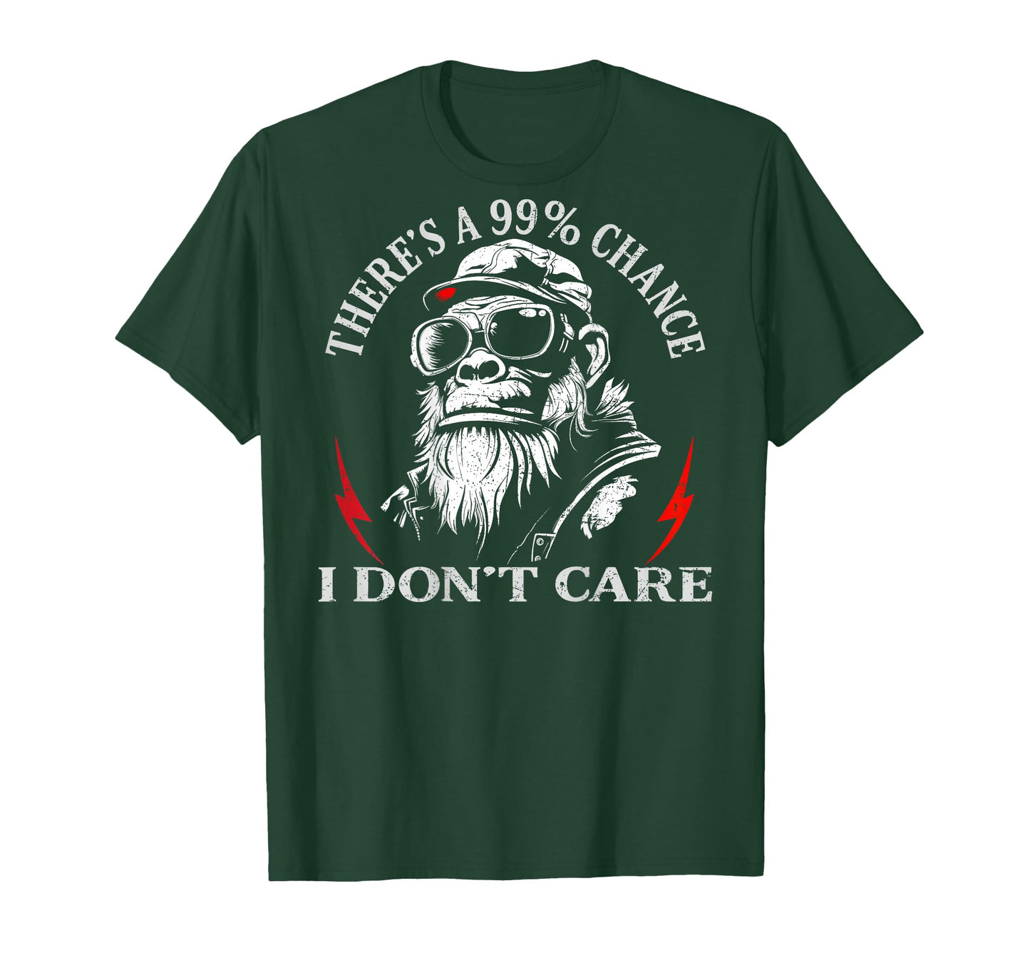(ON Back) There's A 99% Chance I Don't Care Funny Monkey Men T-Shirt
