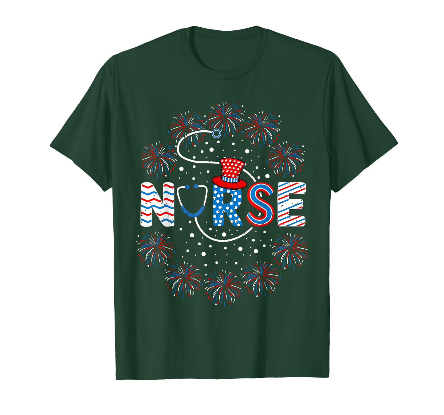 4th of July Nurse American Flag Fourth Of July Nurse T-Shirt