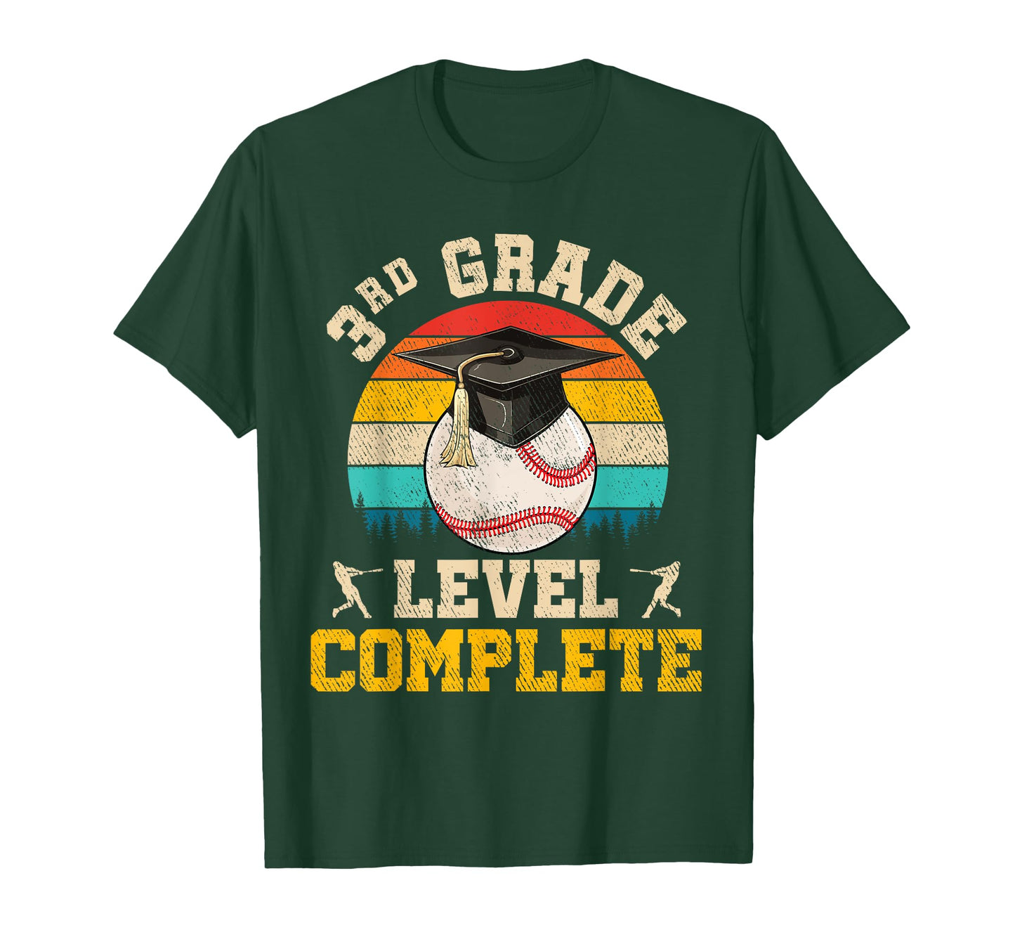 3rd Grade Level Complete Baseball Boy Last Day Of School T-Shirt