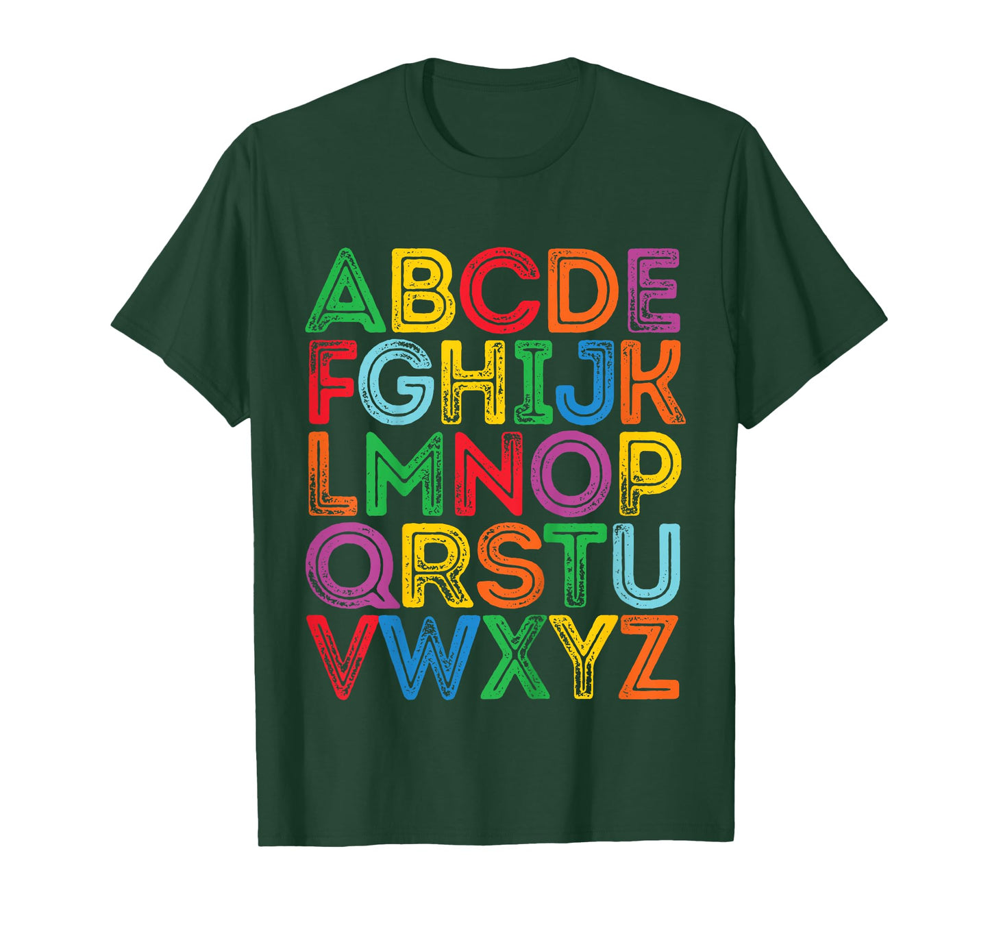 ABCs Shirt Alphabet Colorful Letters Reading Kids Boys Girls T-Shirt