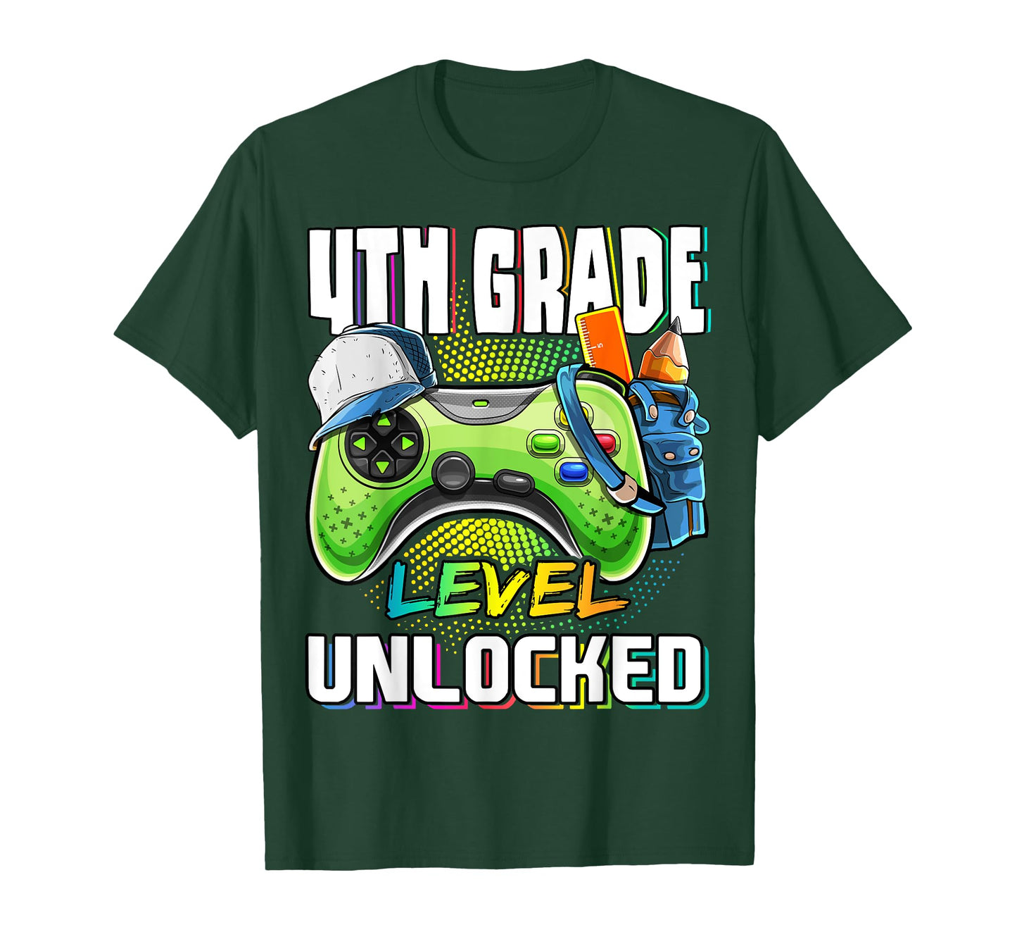 4th Grade Level Unlocked Video Game Back to School Boys T-Shirt