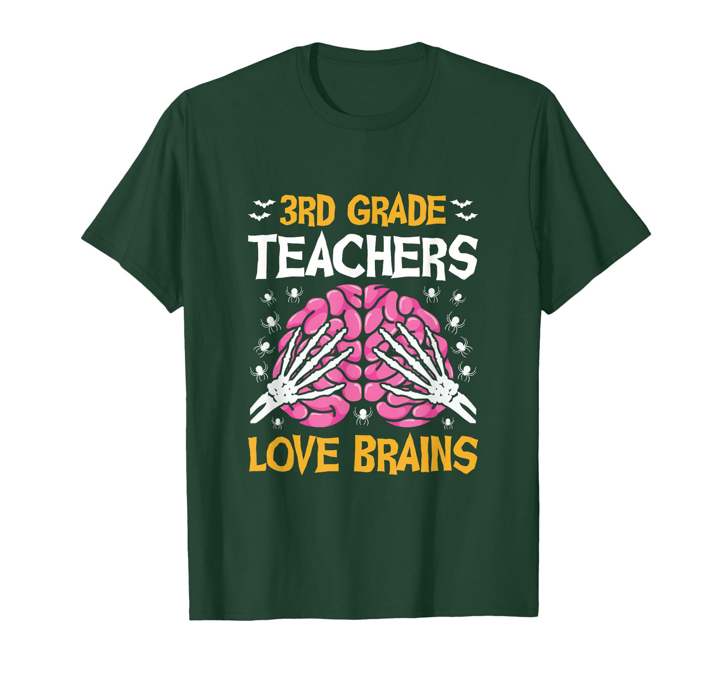3rd Grade Teachers Love Brains Funny Halloween School T-Shirt
