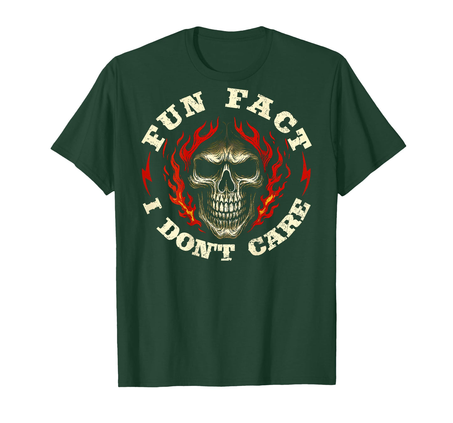 (ON Back) Fun Fact I Don't Care Funny Skeleton Saying Quote T-Shirt