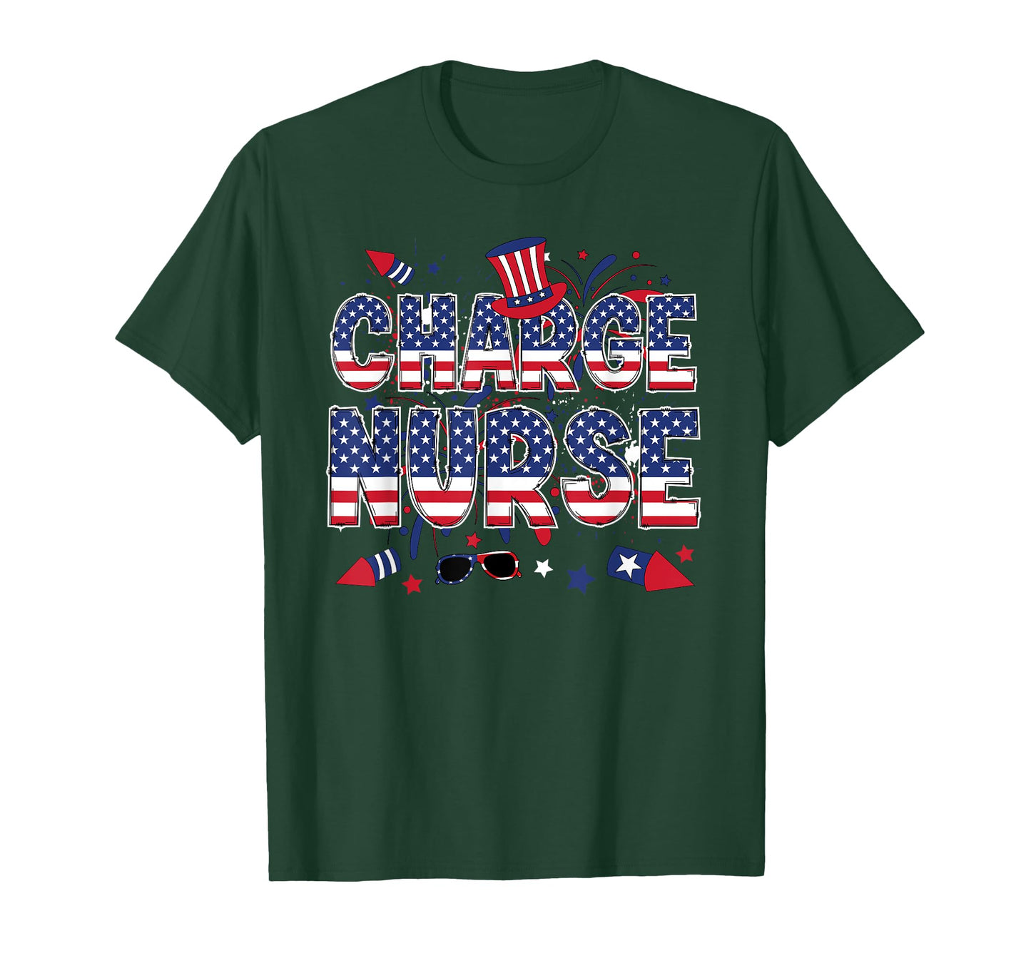 4th Of July Charge Nurse American Flag Charge Nursing T-Shirt
