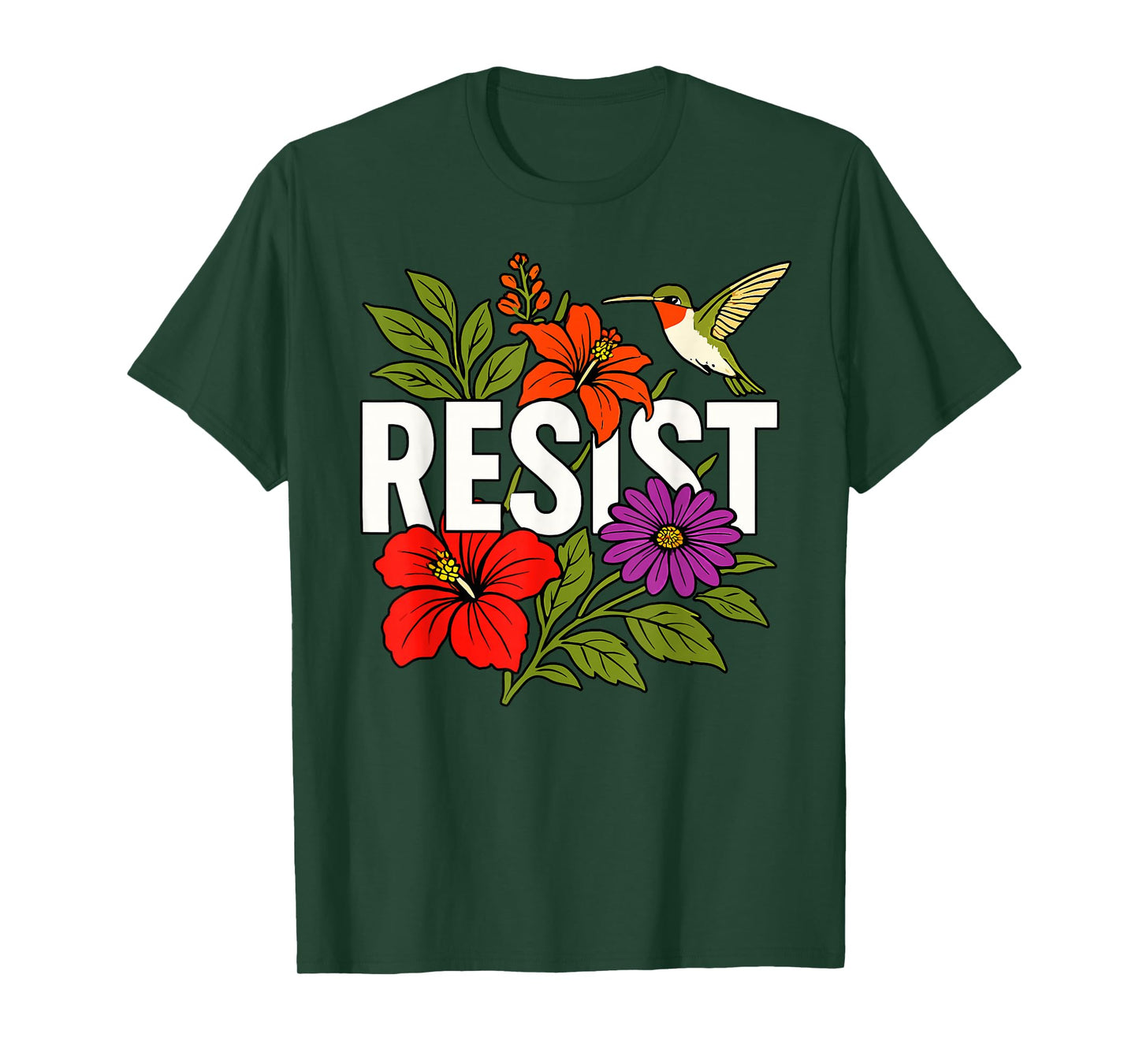 RESIST Floral Political Protest Feminist Resist T-Shirt