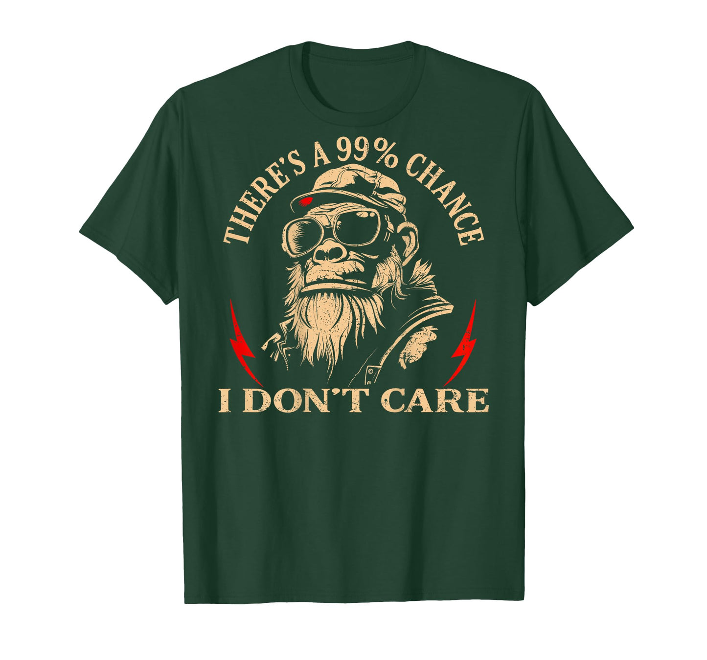 (ON Back) There's A 99% Chance I Don't Care Funny Monkey Men T-Shirt