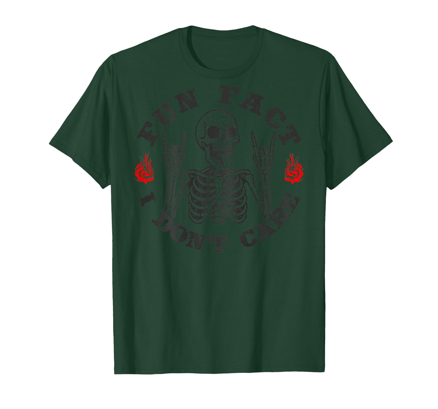 (ON Back) Fun Fact I Don't Care Funny Skeleton Saying Quote T-Shirt
