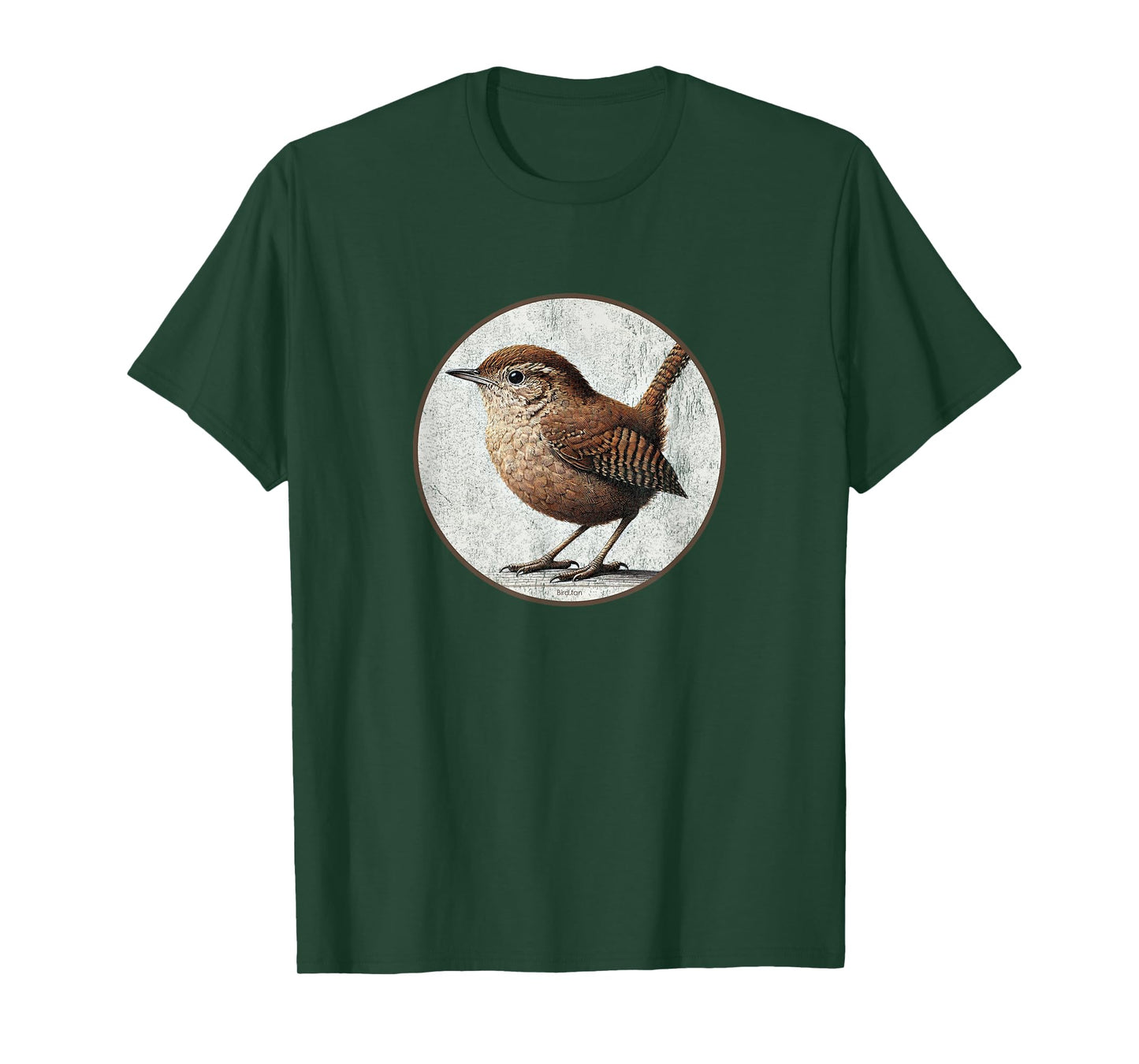Colorful Retro House Wren Bird Design T-Shirt