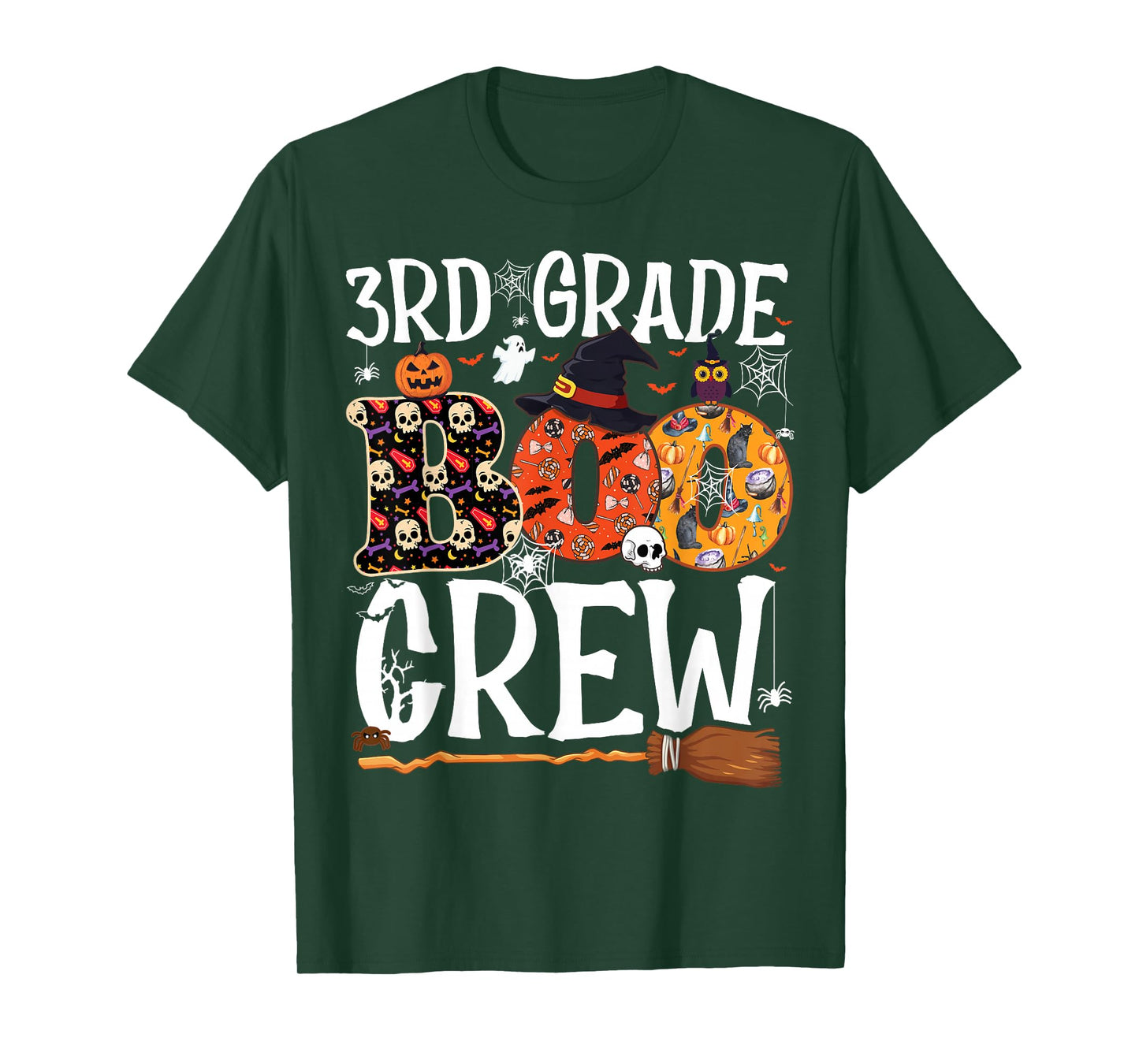 3rd Grade Boo Crew Cute Ghost Halloween Teacher Kids T-Shirt