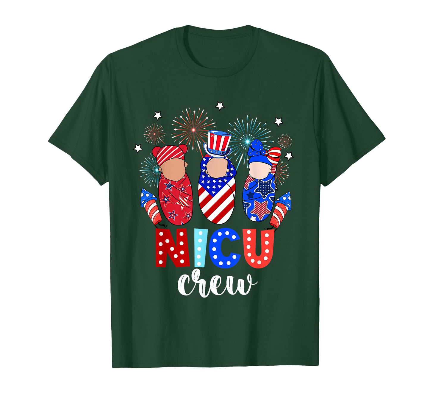 4th Of July NICU Crew NICU Nurse Fireworks T-Shirt