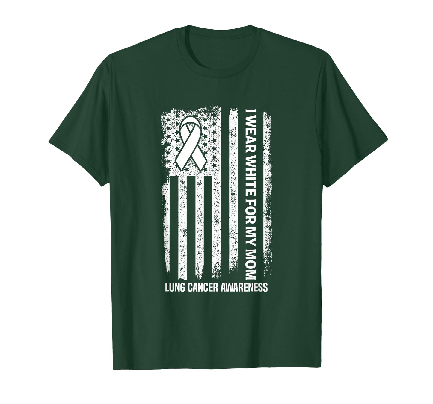 I Wear white for my Mom White Ribbon Lung Cancer Awareness T-Shirt