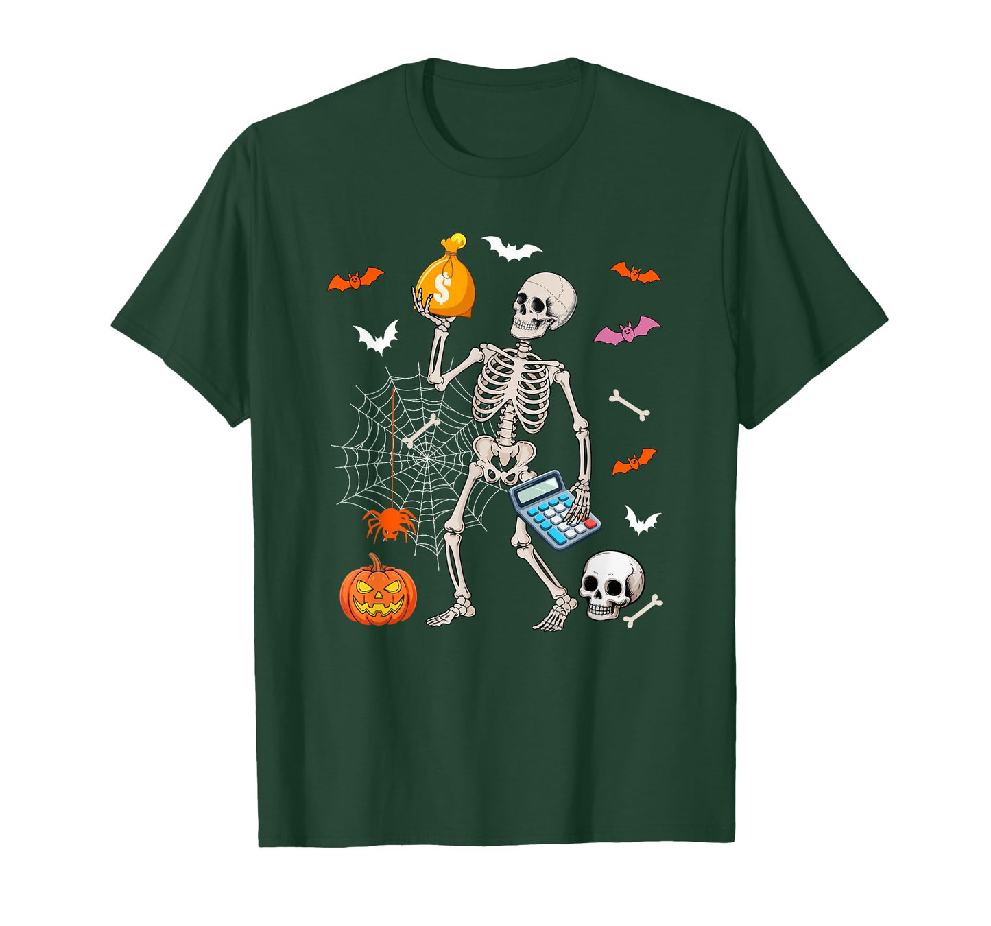 Accountant Job Horror Skeleton Halloween Costume Team T-Shirt