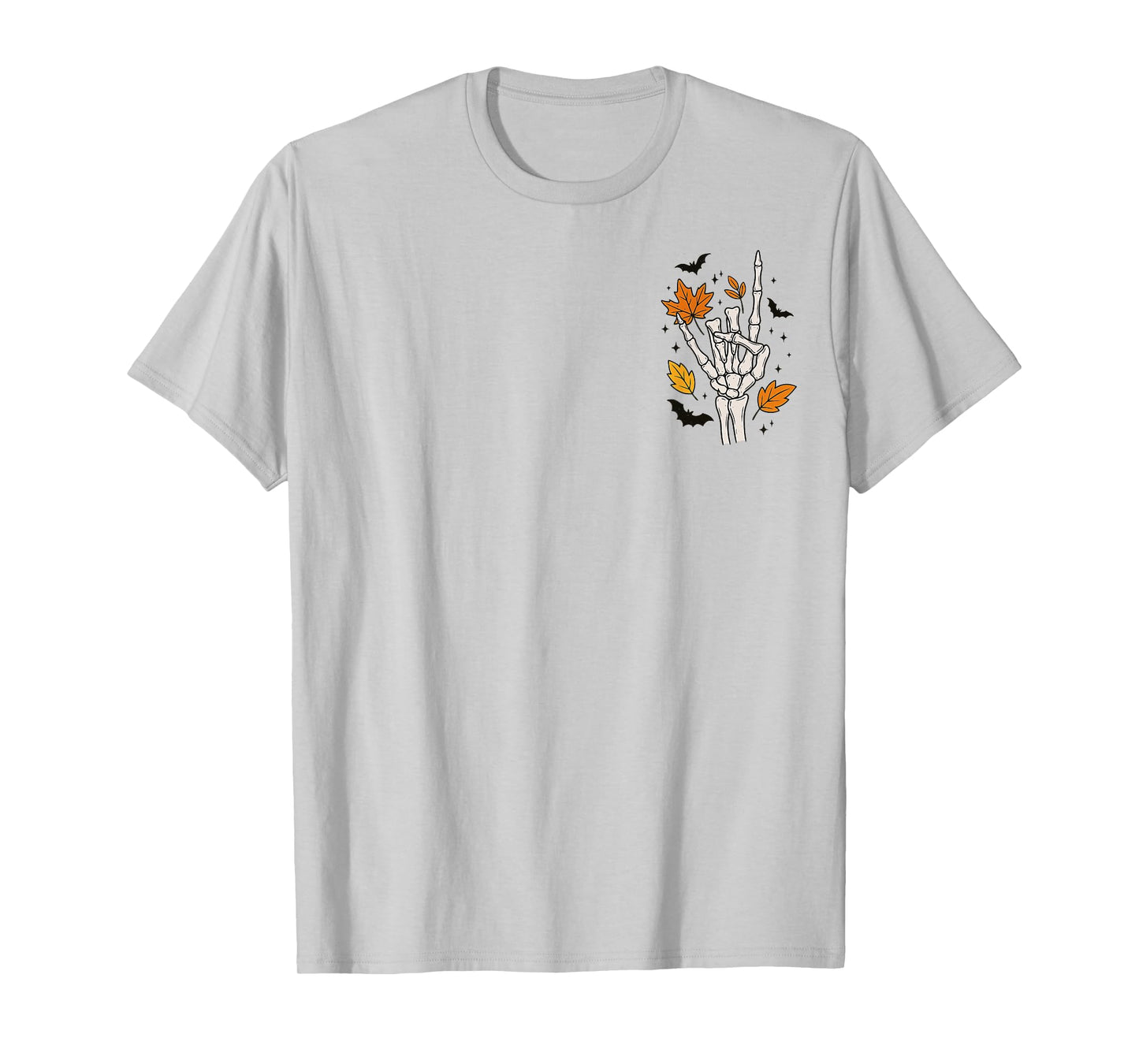 (2 Sided) Skeleton Fall Breeze Autumn Leaves T-Shirt