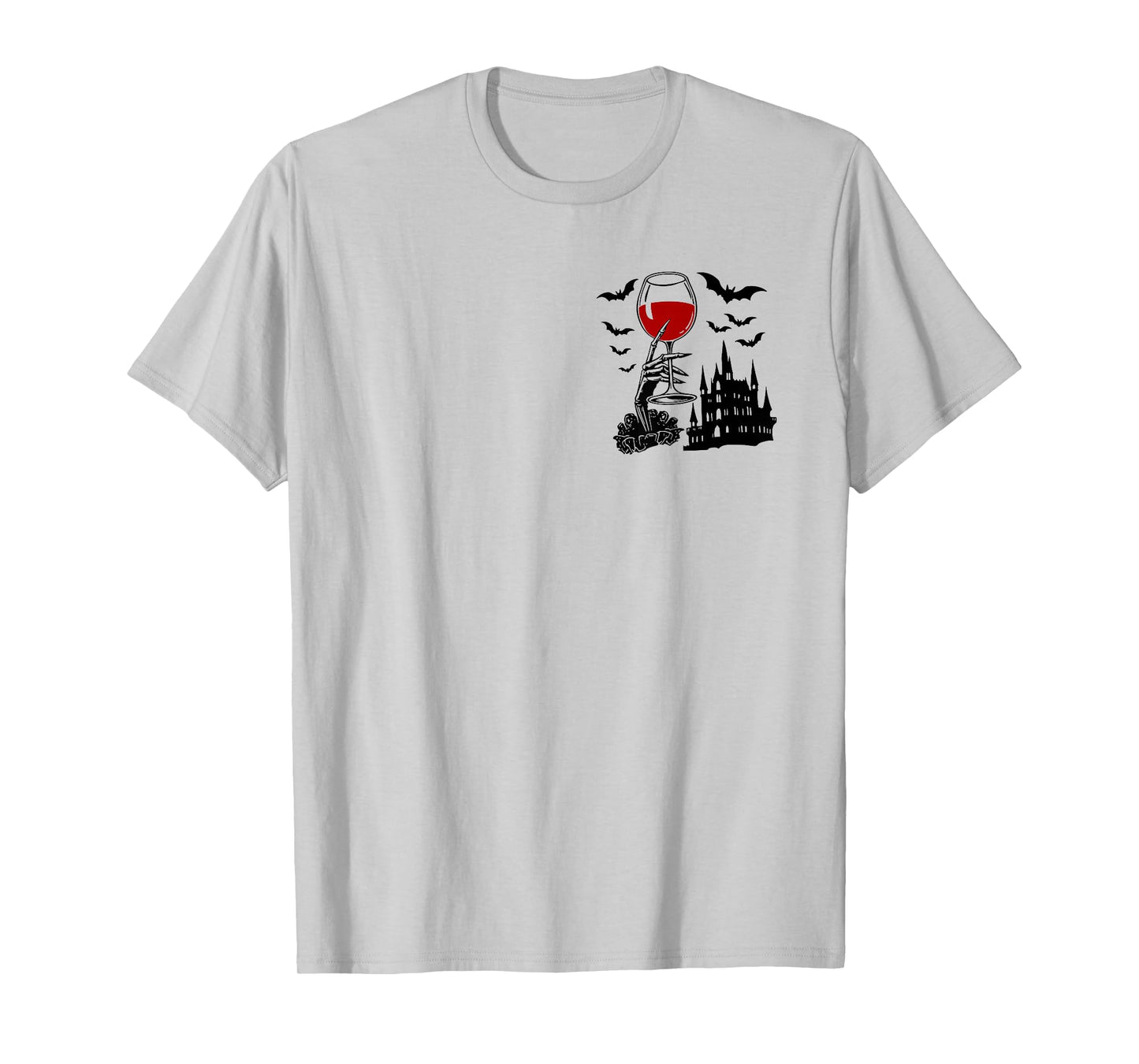 (2 Sided) Not My Blood Type Funny Skeleton Witch Halloween T-Shirt