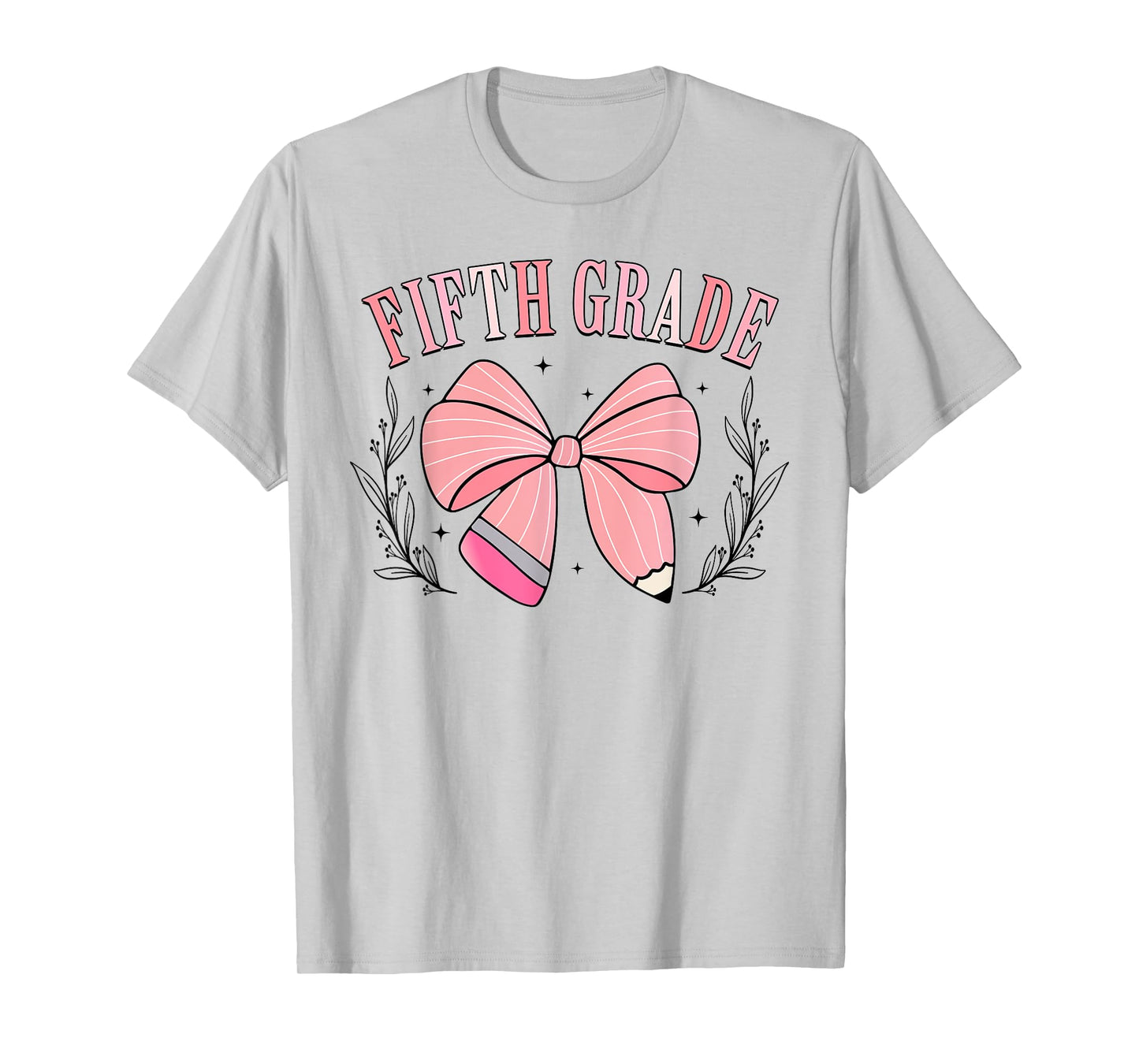 5th Grade Teacher Pencil Coquette Bow Back To School Teacher T-Shirt for Men Women Girls Kids