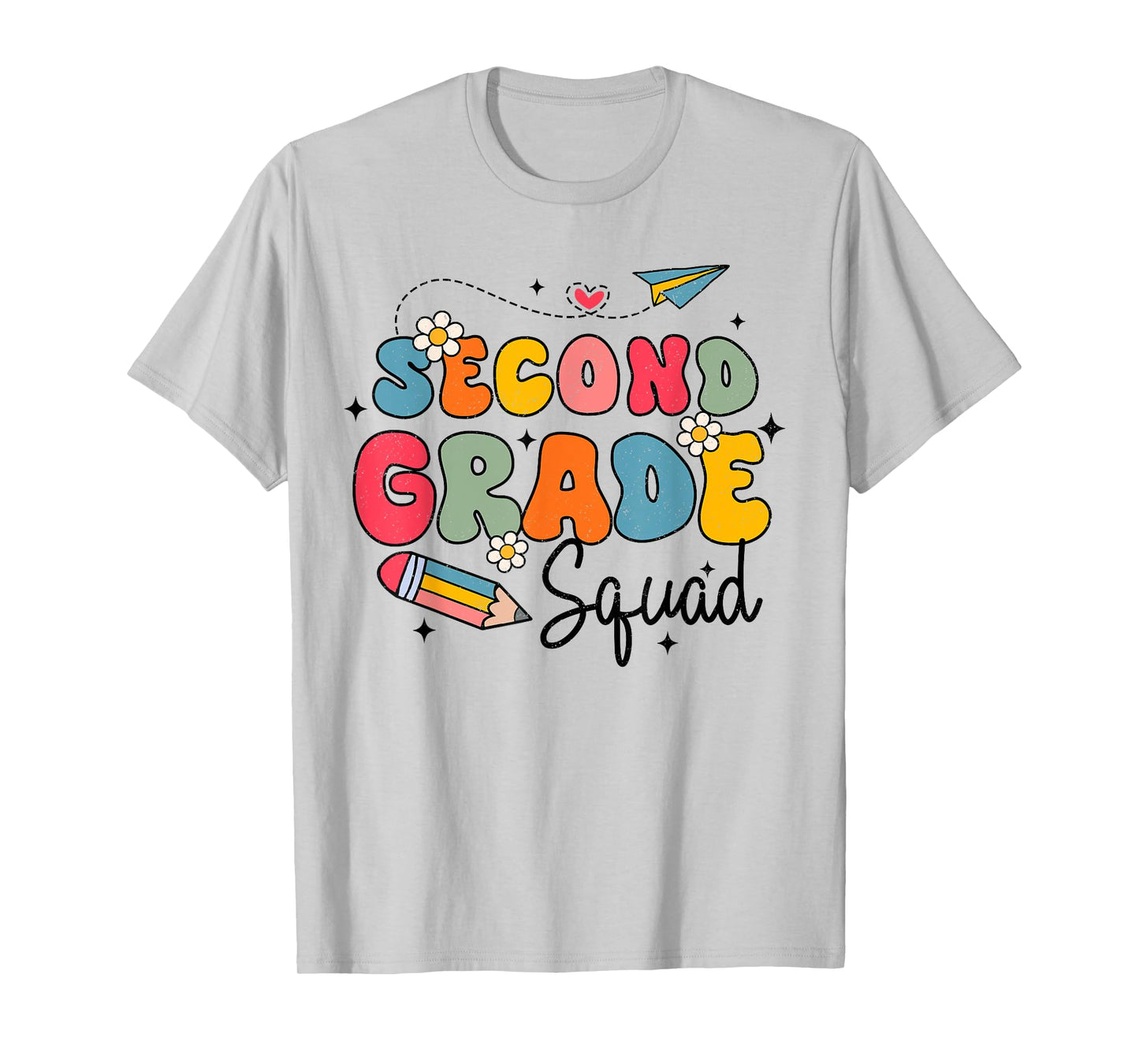 2nd Second Grade Squad Student Teacher Back To School Groovy T-Shirt