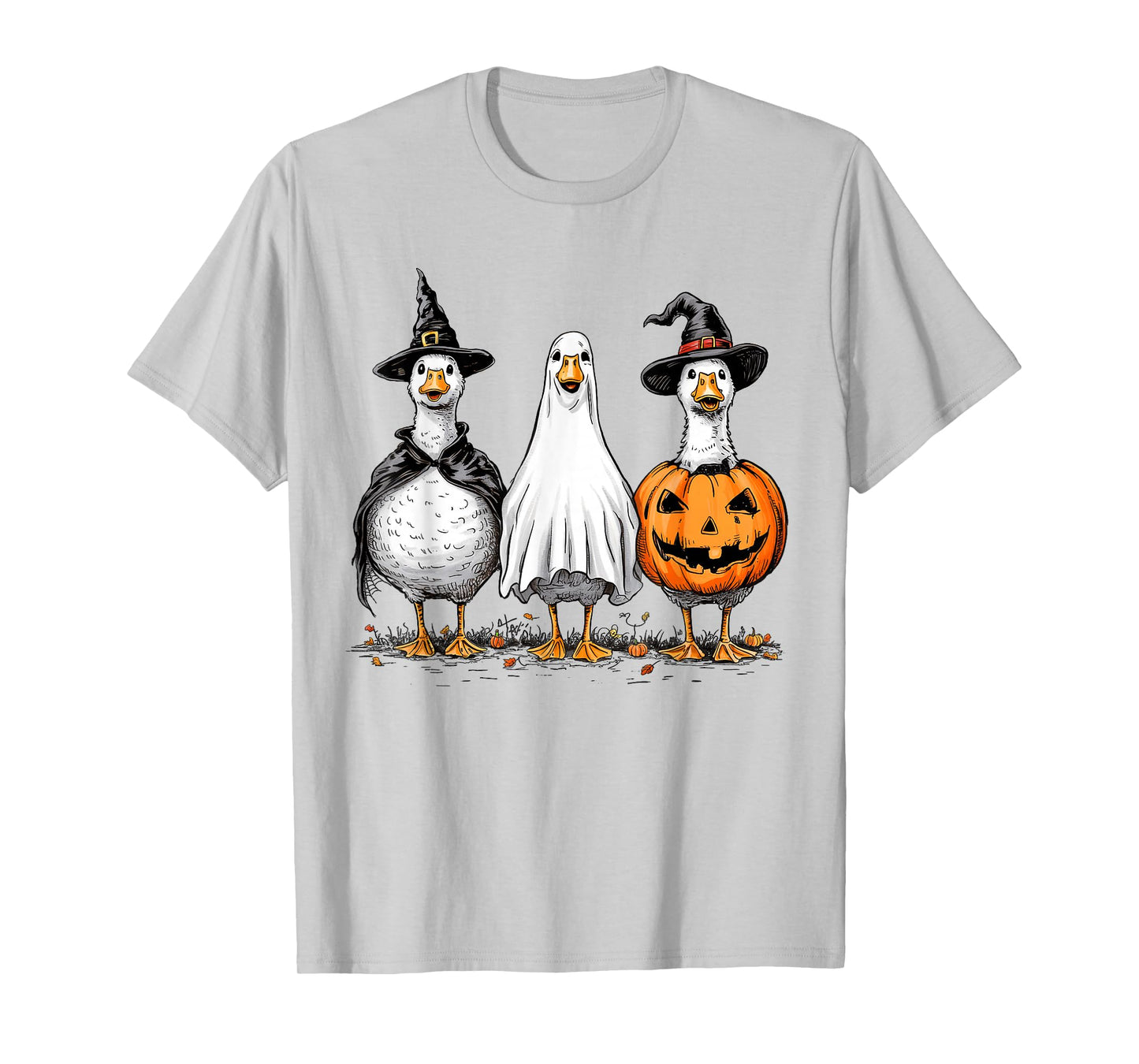 Halloween Goose Witch Ghost Pumpkin Skeleton Spooky Costume T-Shirt