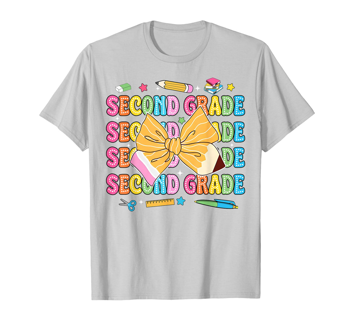2nd Grade Teacher Pencil Coquette Bow Back To School T-Shirt