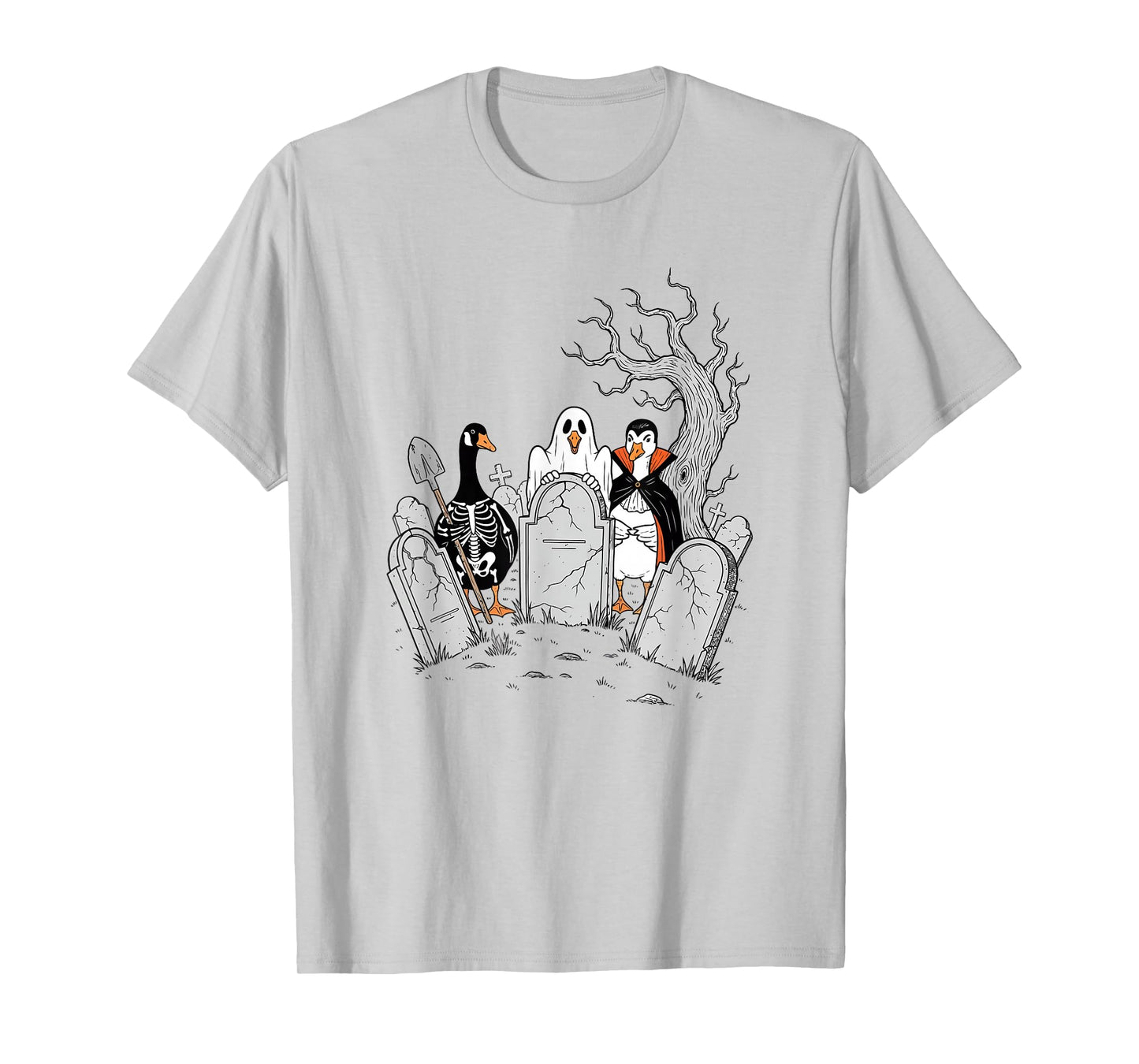 Halloween Goose Squad Ghost Witch Skeleton Spooky Costume T-Shirt