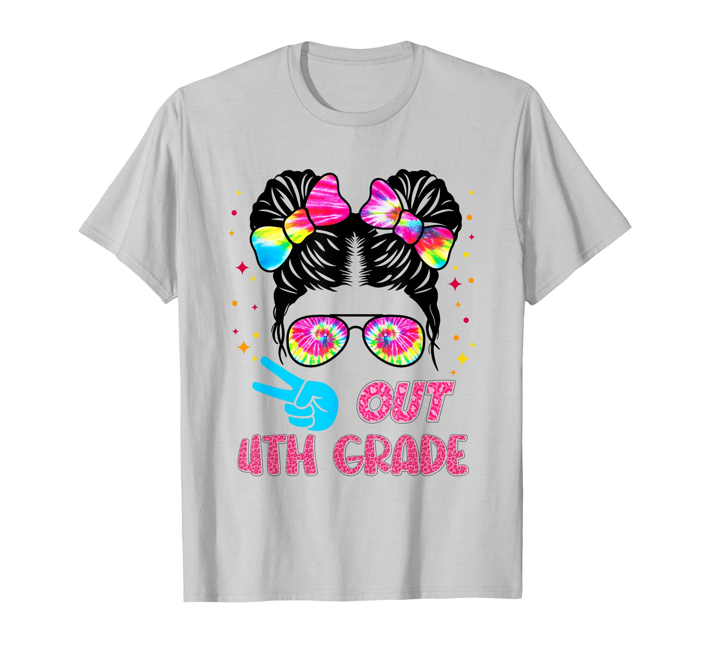 4th grade graduation shirt messy bun 4th grade end of school T-Shirt