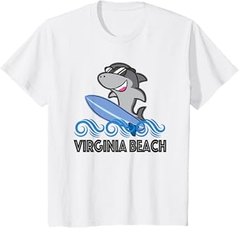Virginia Beach VA Funny Shark Girls Kids T-Shirt