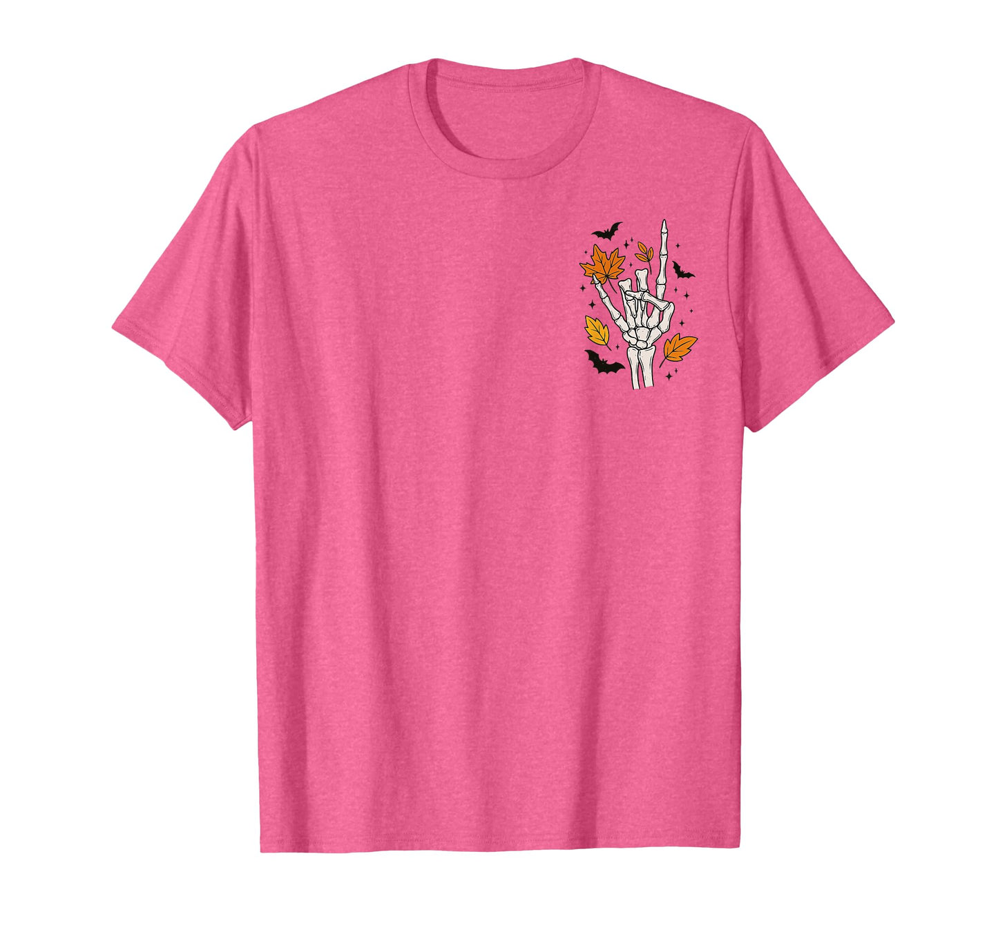 (2 Sided) Skeleton Fall Breeze Autumn Leaves T-Shirt