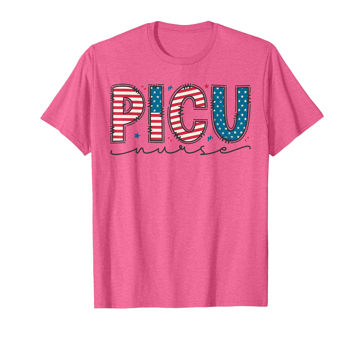 4th of July PICU Nurse, Pediatric Intensive Care Unit Nurse T-Shirt