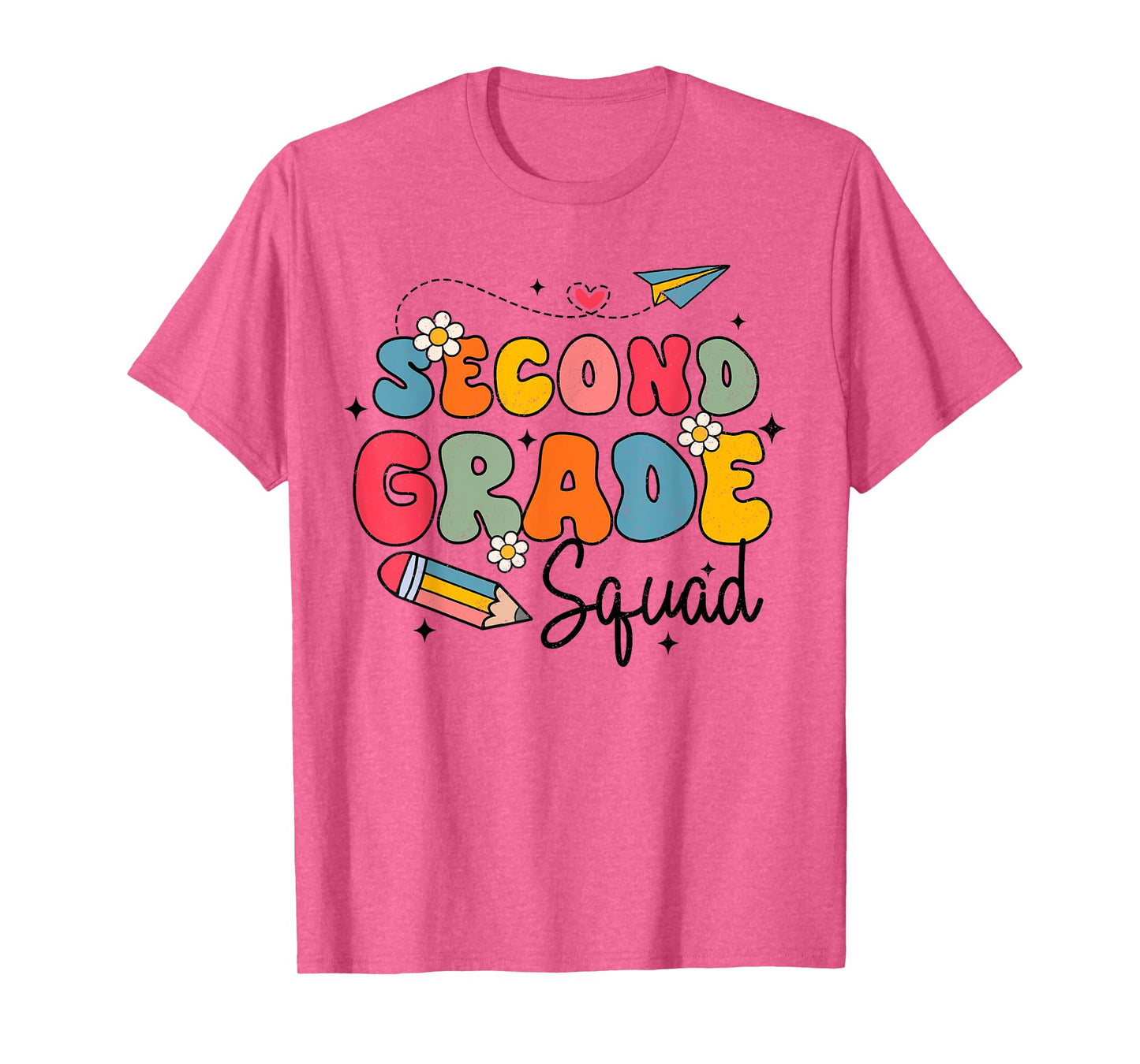 2nd Second Grade Squad Student Teacher Back To School Groovy T-Shirt