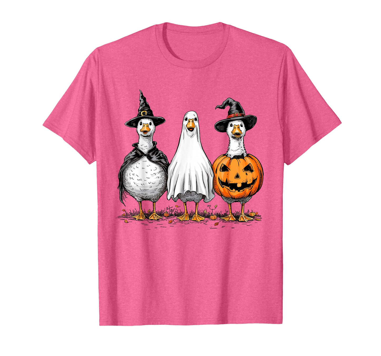 Halloween Goose Witch Ghost Pumpkin Skeleton Spooky Costume T-Shirt