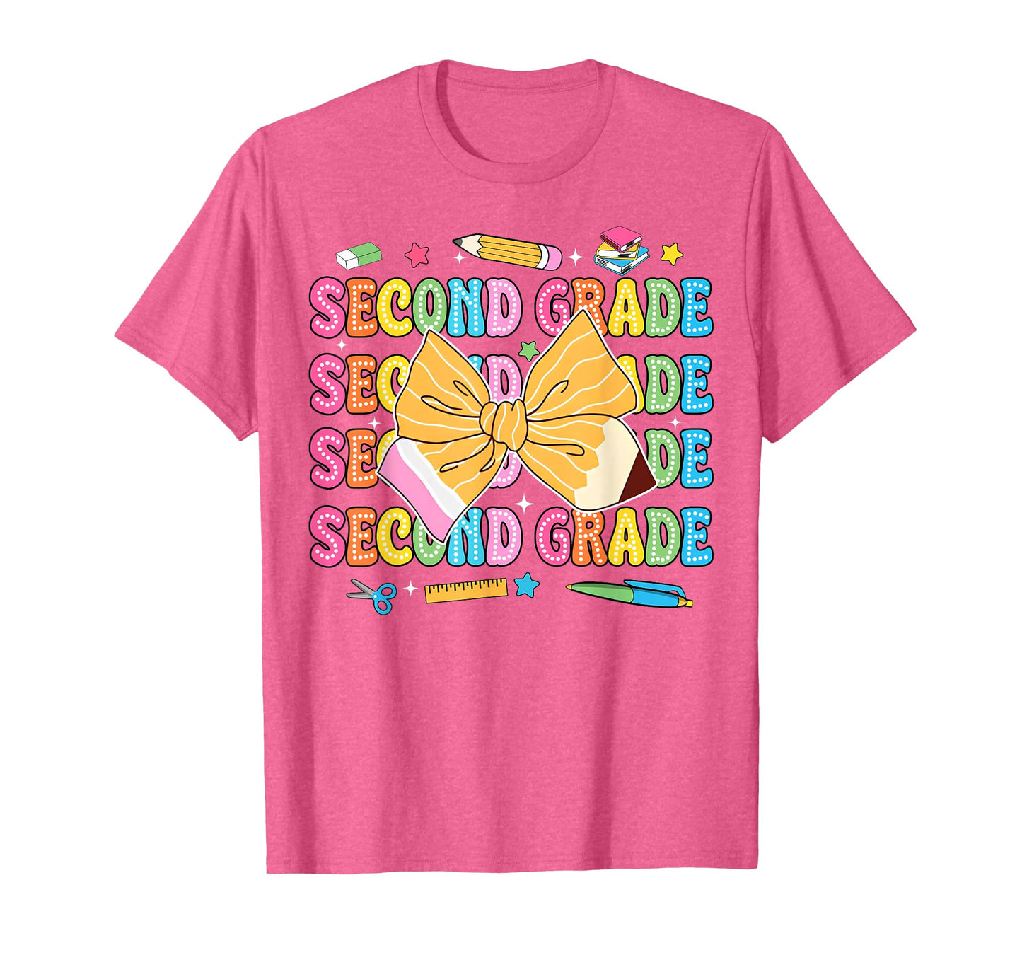 2nd Grade Teacher Pencil Coquette Bow Back To School T-Shirt