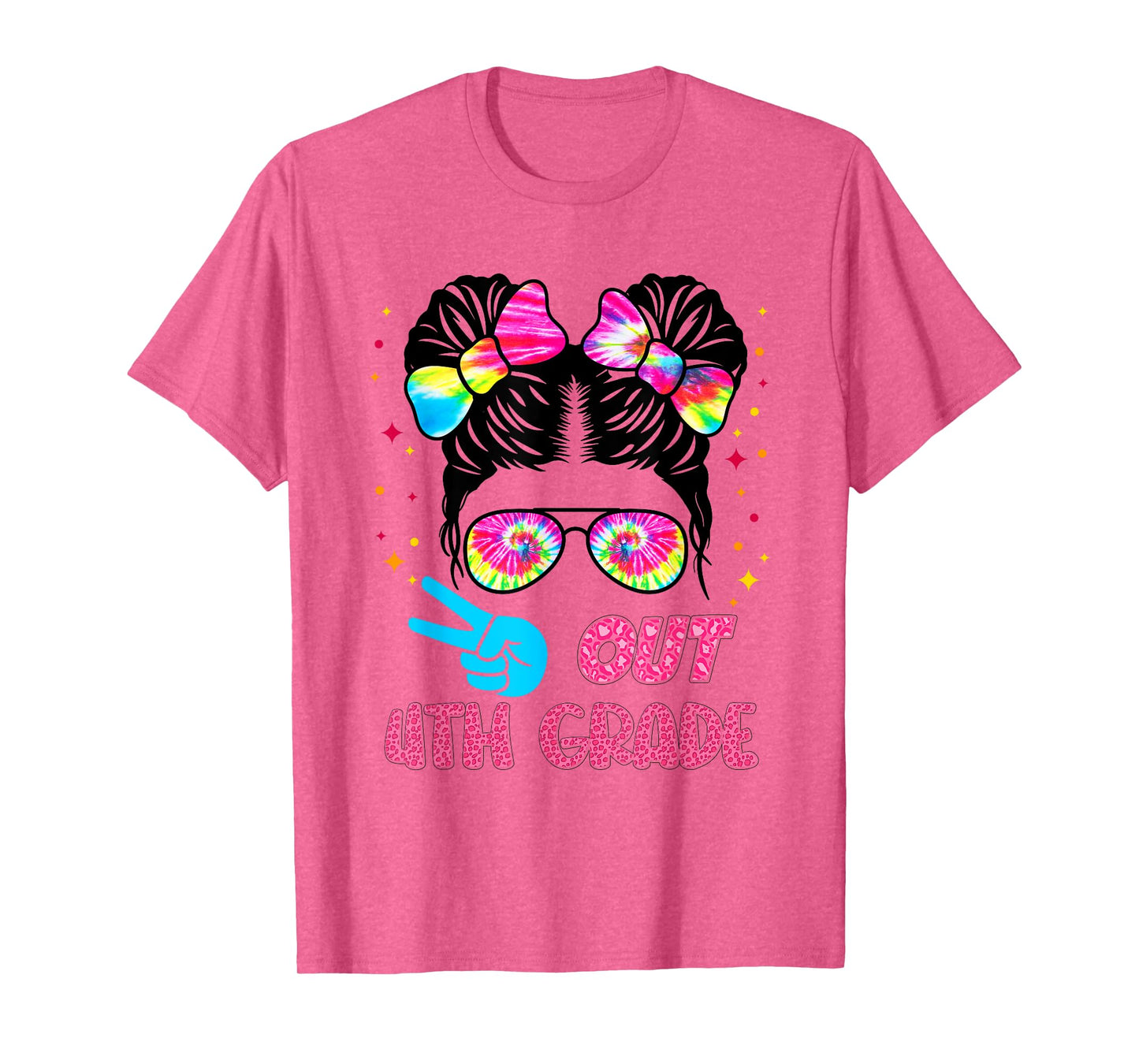 4th grade graduation shirt messy bun 4th grade end of school T-Shirt