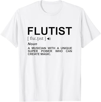 Flutist Definition Flute Teacher Recorder T-Shirt