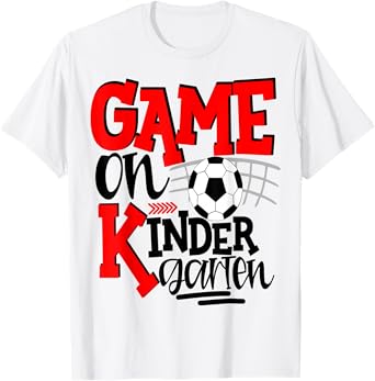 Kindergarten Soccer First Day Of School Kids Red T-Shirt
