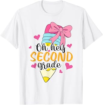 Oh Hey 2nd Grade Coquette Bow Back To School Teachers Kids T-Shirt