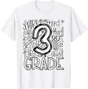 Third 3rd Grade Typography Back To School T-Shirt