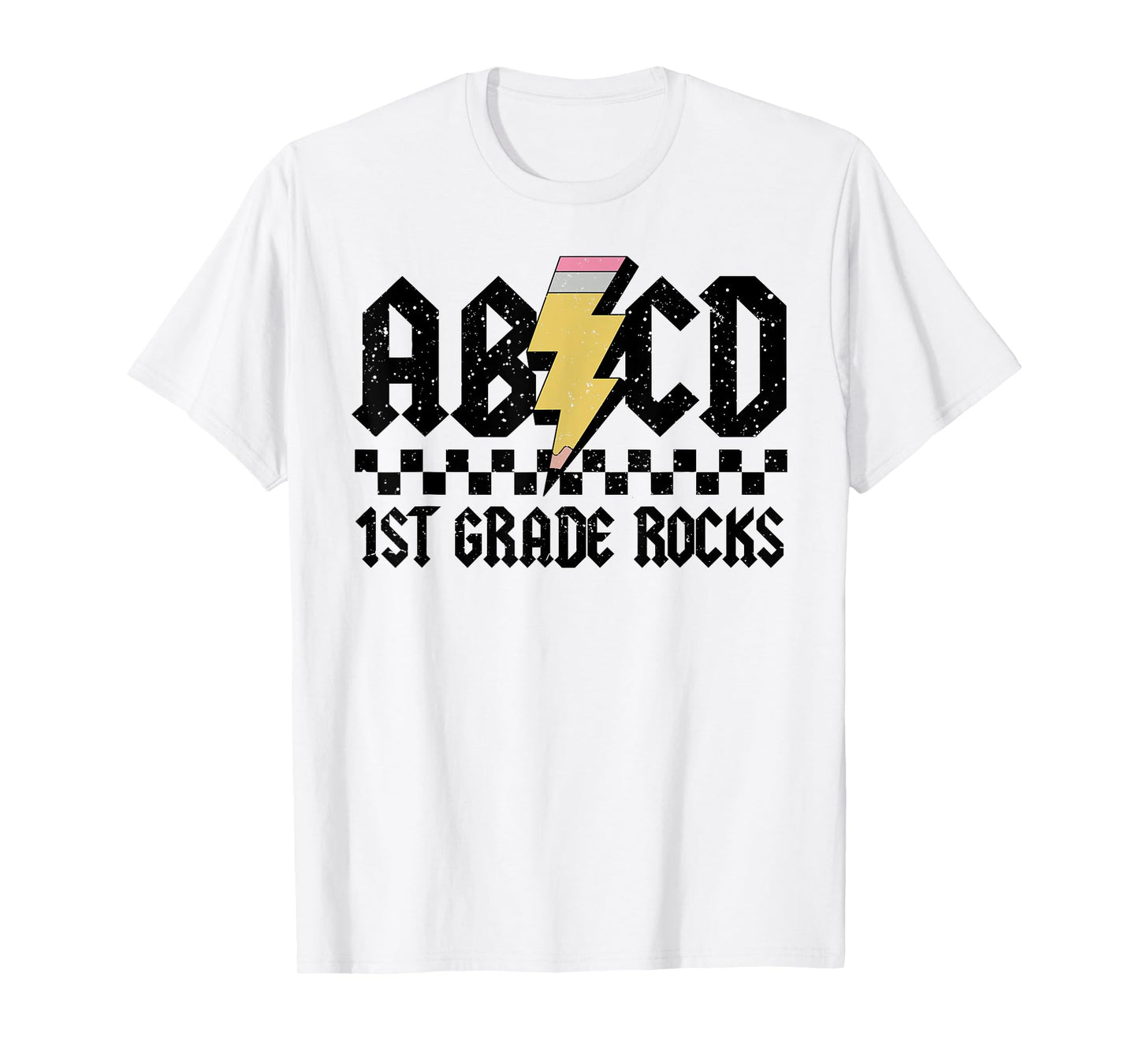 1st Grade Rock and Roll Letters ABCD Alphabet Back To School T-Shirt