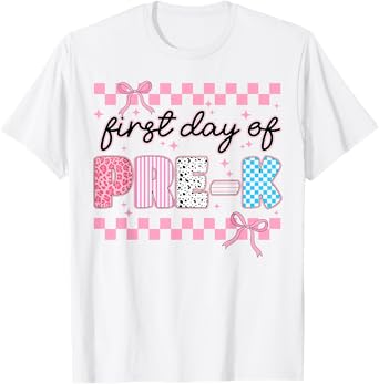 First 1st Day Of Pre K Pre-K Coquette Back To School Girls T-Shirt