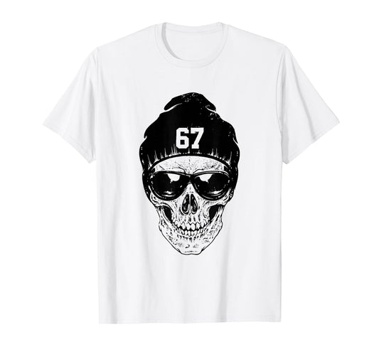 67 Skeleton Funny Six Seven Gen Alpha Halloween Meme T-Shirt
